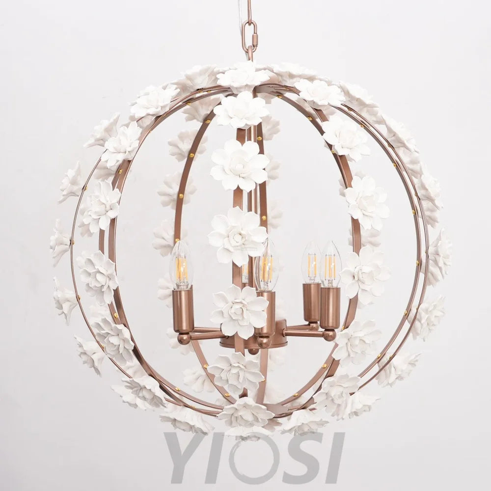 Angle Floral Orb Globe Chandelier - Yiosilamp