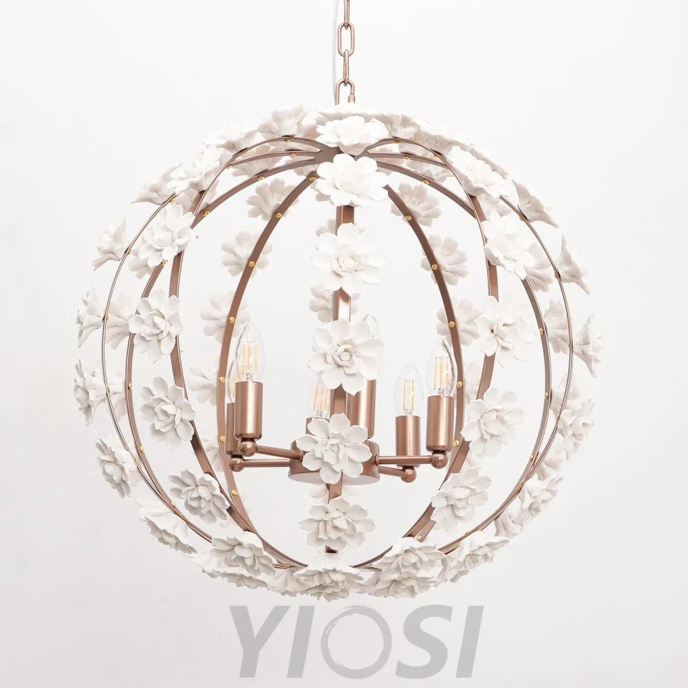 Angle Floral Orb Globe Chandelier - Yiosilamp