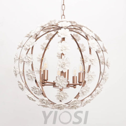 Angle Floral Orb Globe Chandelier - Yiosilamp