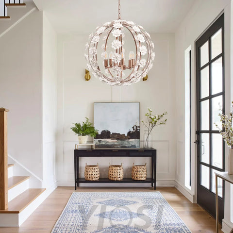 Angle Floral Orb Globe Chandelier - Yiosilamp