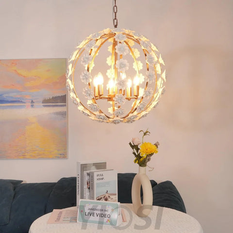 Angle Floral Orb Globe Chandelier - Yiosilamp