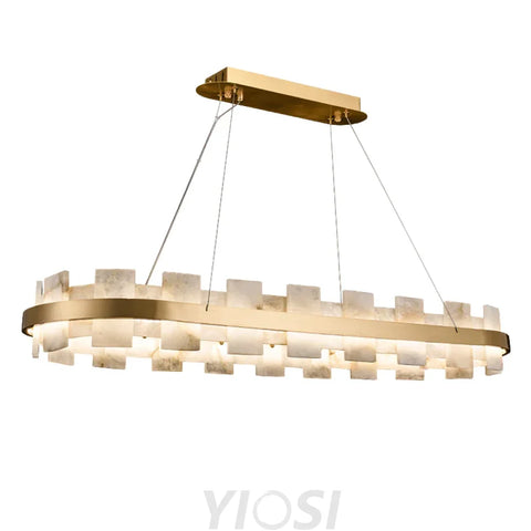 Anita Modern Oval Alabaster Chandelier