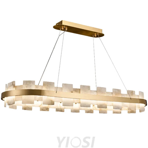 Anita Modern Oval Alabaster Chandelier