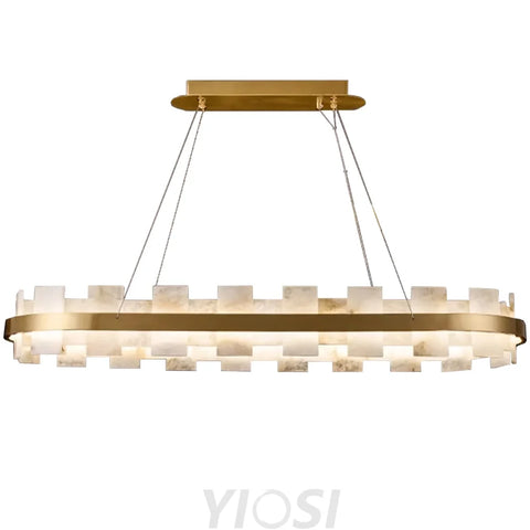 Anita Modern Oval Alabaster Chandelier