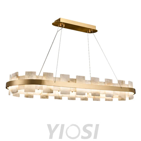 Anita Modern Oval Alabaster Chandelier