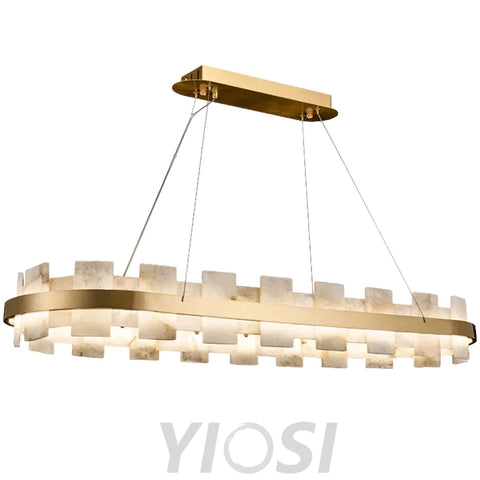 Anita Modern Oval Alabaster Chandelier