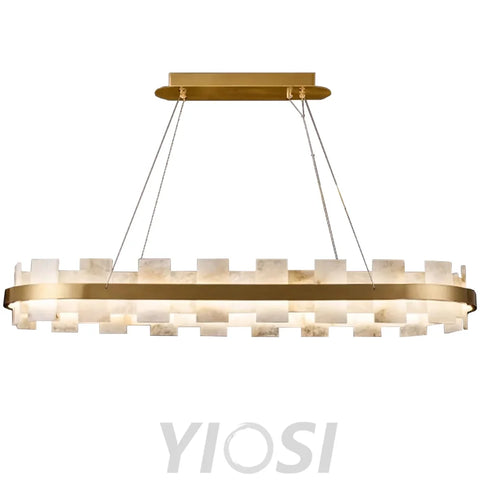 Anita Modern Oval Alabaster Chandelier