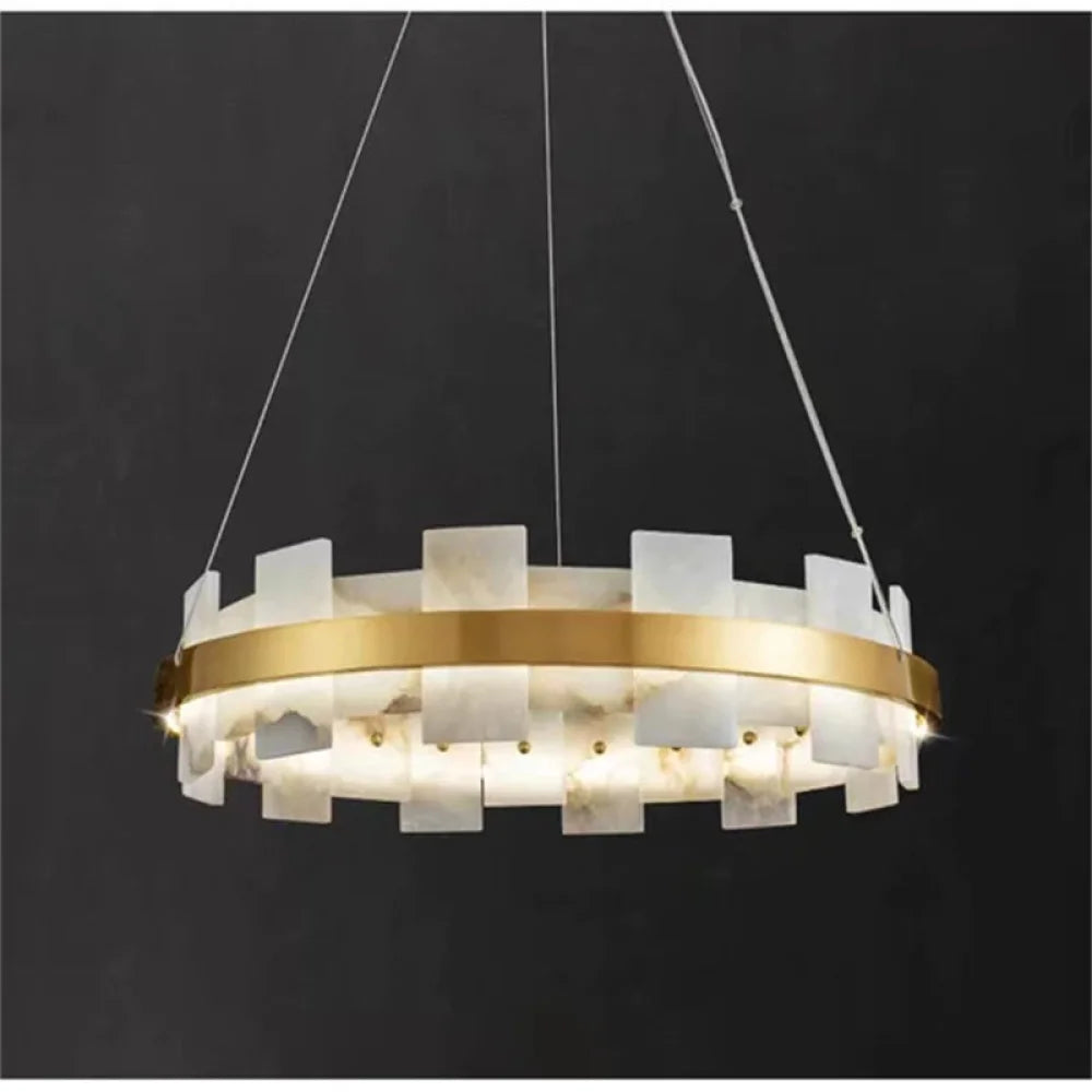 Anita Modern Round Alabaster Chandelier