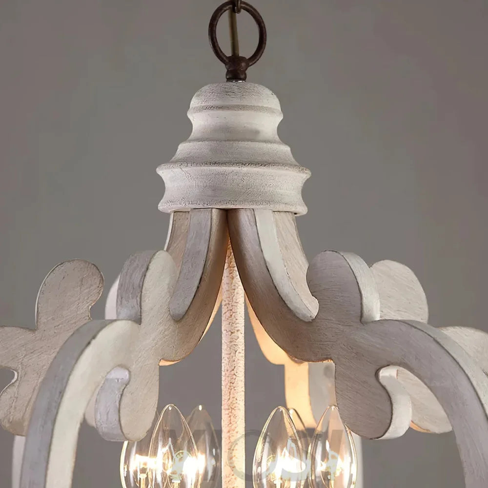Antique White Style Chandelier Φ 19.7″ - Genteel, Optimized-1-Yiosilamp