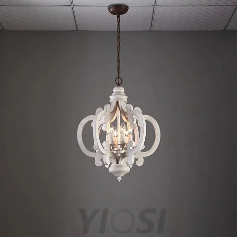 Antique White Style Chandelier Φ 19.7″ - Genteel, Optimized-1-Yiosilamp
