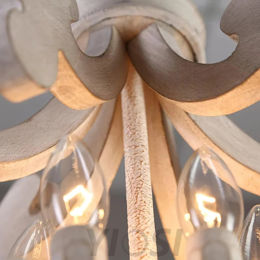 Antique White Style Chandelier Φ 19.7″ - Genteel, Optimized-1-Yiosilamp