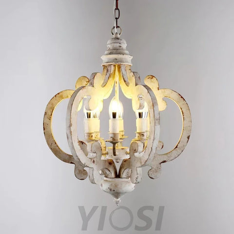 Antique White Style Chandelier Φ 19.7″ - Genteel, Optimized-1-Yiosilamp