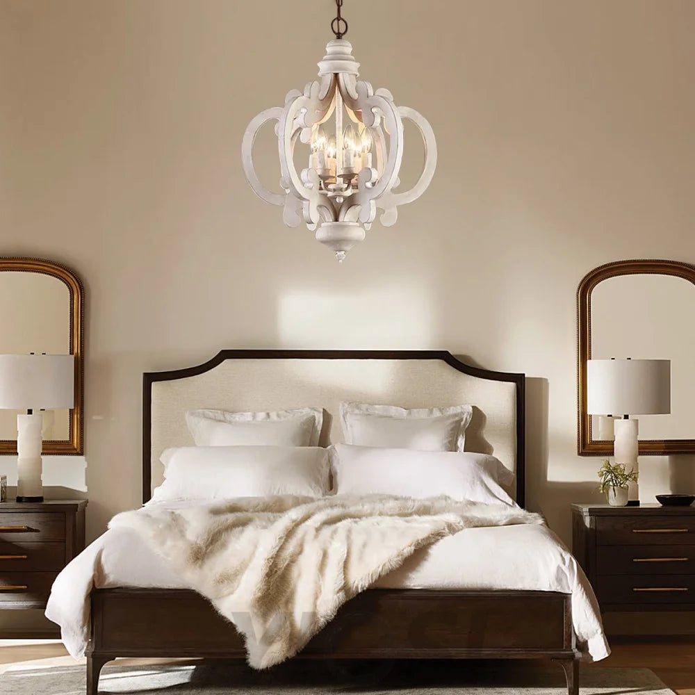 Antique White Style Chandelier Φ 19.7″ - Genteel, Optimized-1-Yiosilamp