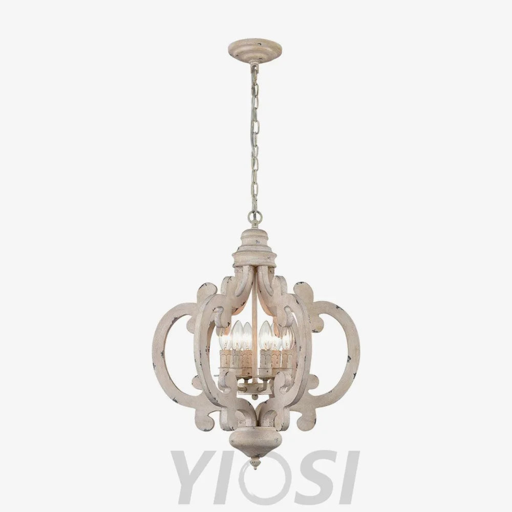 Antique White Style Chandelier Φ 19.7″ - Genteel, Optimized-1-Yiosilamp
