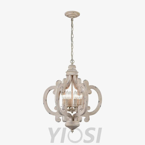 Antique White Style Chandelier Φ 19.7″ - Genteel, Optimized-1-Yiosilamp