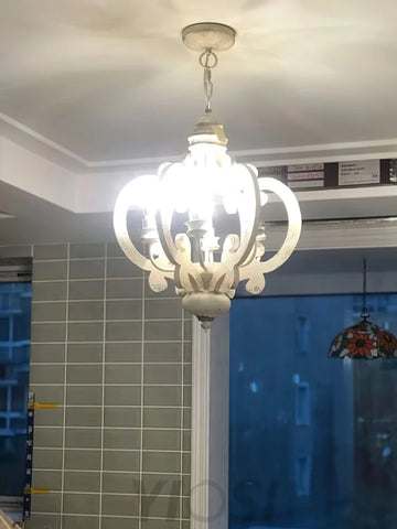 Antique White Style Chandelier Φ 19.7″ - Genteel, Optimized-1-Yiosilamp