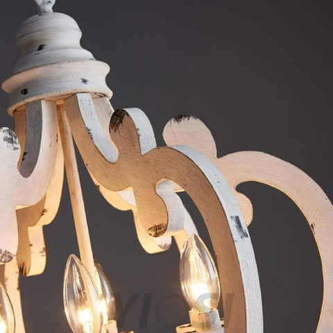 Antique White Style Chandelier Φ 19.7″ - Genteel, Optimized-1-Yiosilamp