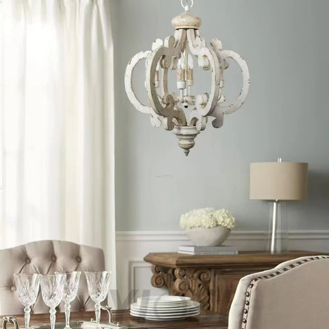 Antique White Style Chandelier Φ 19.7″ - Genteel, Optimized-1-Yiosilamp