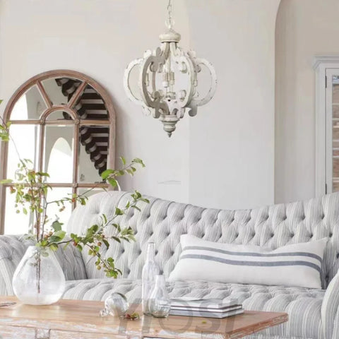 Antique White Style Chandelier Φ 19.7″ - Genteel, Optimized-1-Yiosilamp