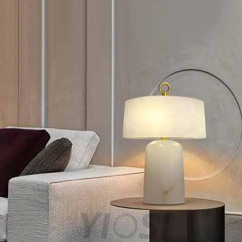 Aogashima Table Lamp  ∅ 11.8″ - Alabaster-1-Yiosilamp