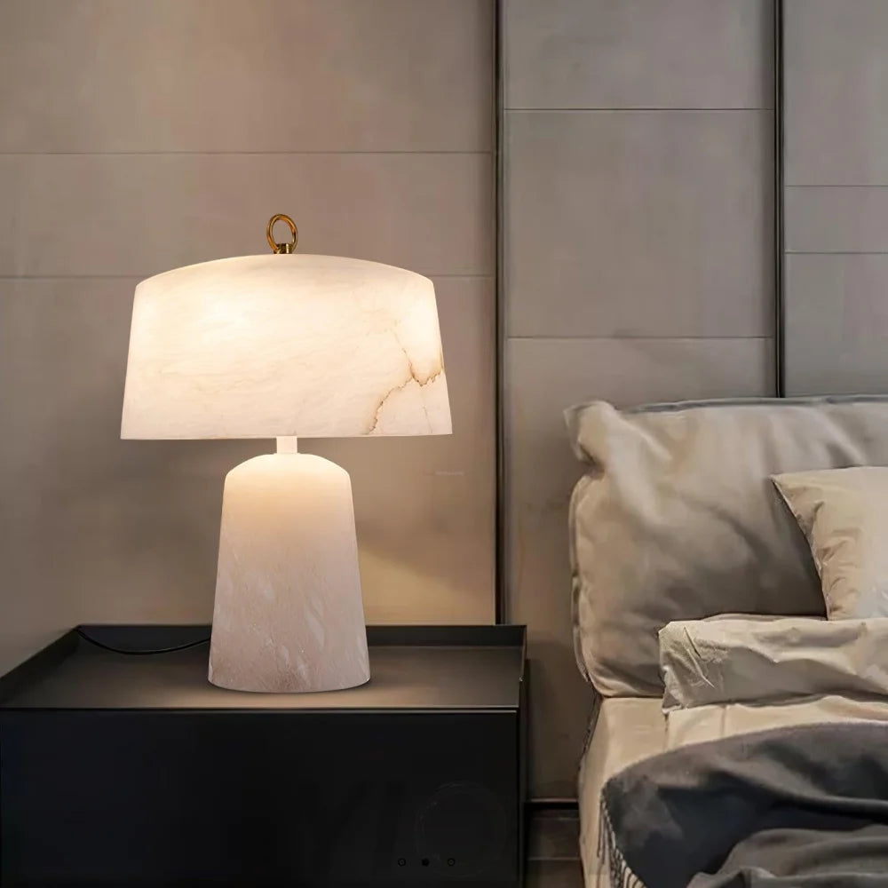 Aogashima Table Lamp  ∅ 11.8″ - Alabaster-1-Yiosilamp