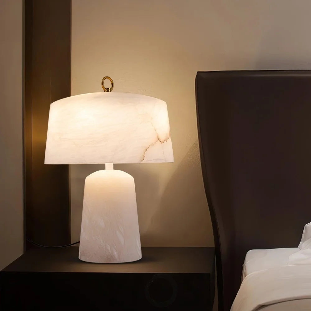 Aogashima Table Lamp  ∅ 11.8″ - Alabaster-1-Yiosilamp