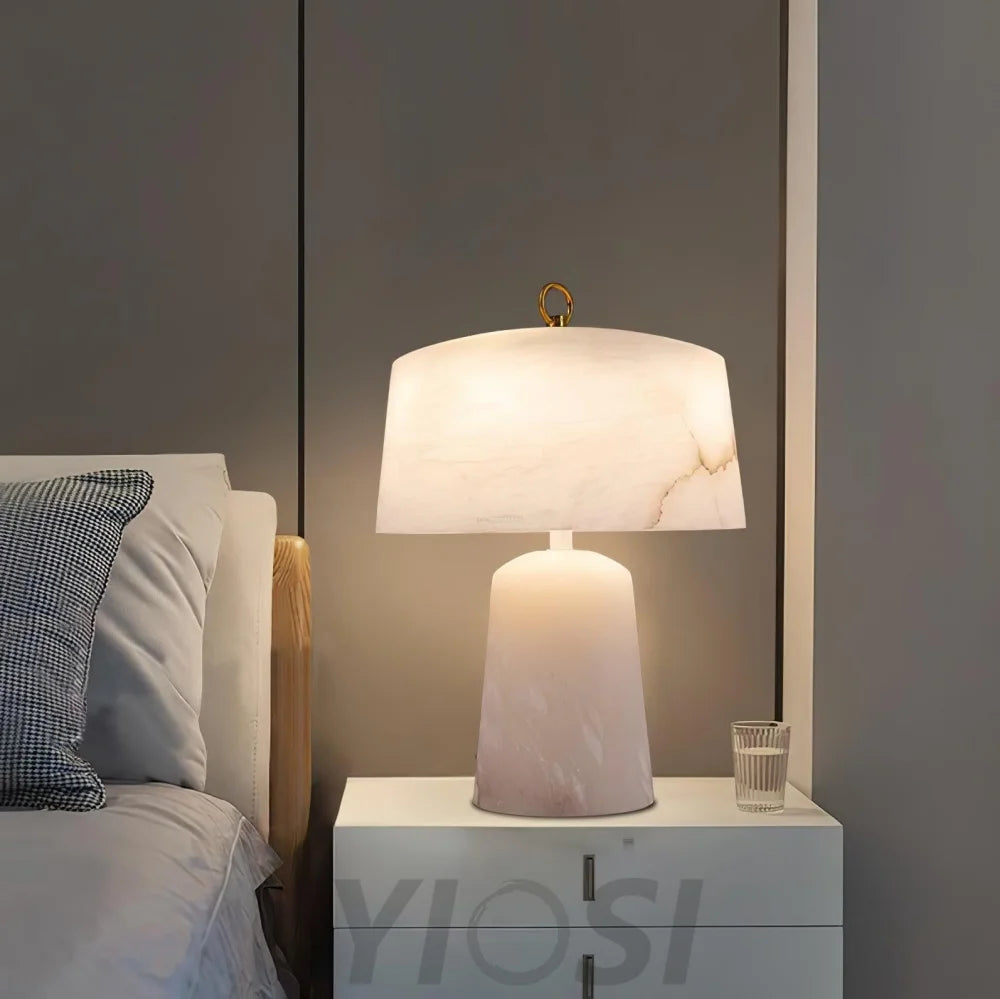 Aogashima Table Lamp  ∅ 11.8″ - Alabaster-1-Yiosilamp