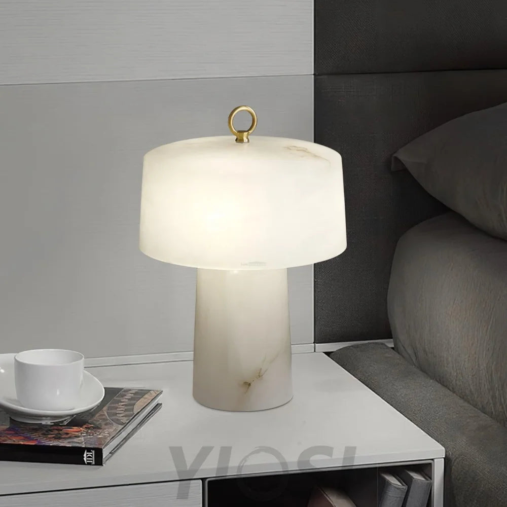 Aogashima Table Lamp  ∅ 11.8″ - Alabaster-1-Yiosilamp