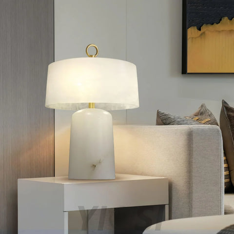 Aogashima Table Lamp  ∅ 11.8″ - Alabaster-1-Yiosilamp