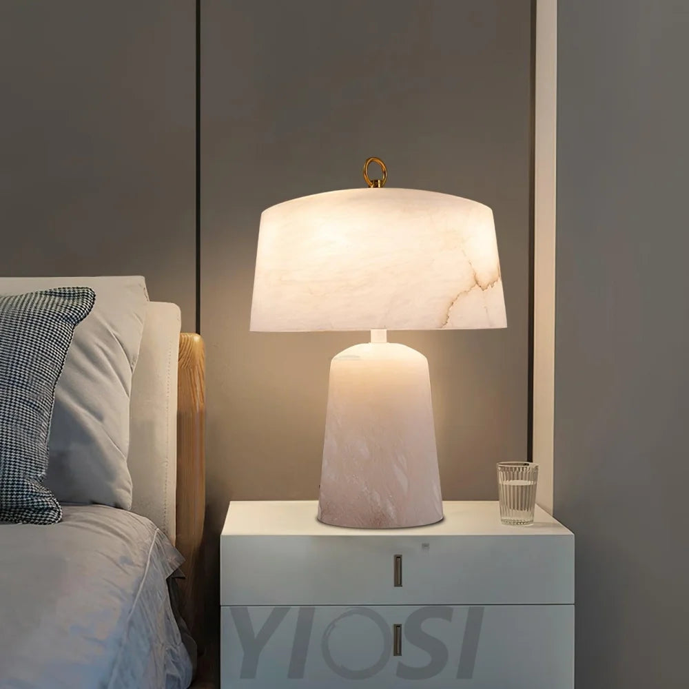 Aogashima Table Lamp  ∅ 11.8″ - Alabaster-1-Yiosilamp