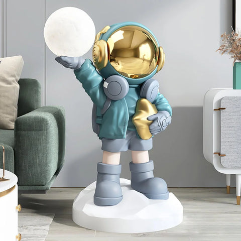 Apollo Astronaut Built-in Battery Floor Lamp ∅ 19.6″ ∅ 19.6″ x H 29.5″/ Dia 50cm x H 75cm / Blue Floor lamp