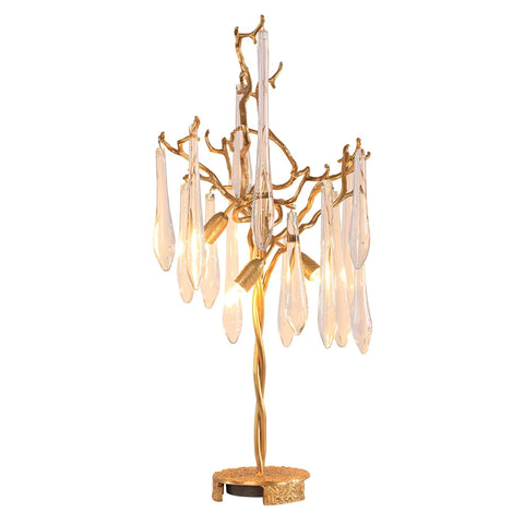 Aqua Willow Table Lamp Dia 13.8″(35Cm) X H 27.6″(70Cm) / Brass + Clear Us Plug Lamp