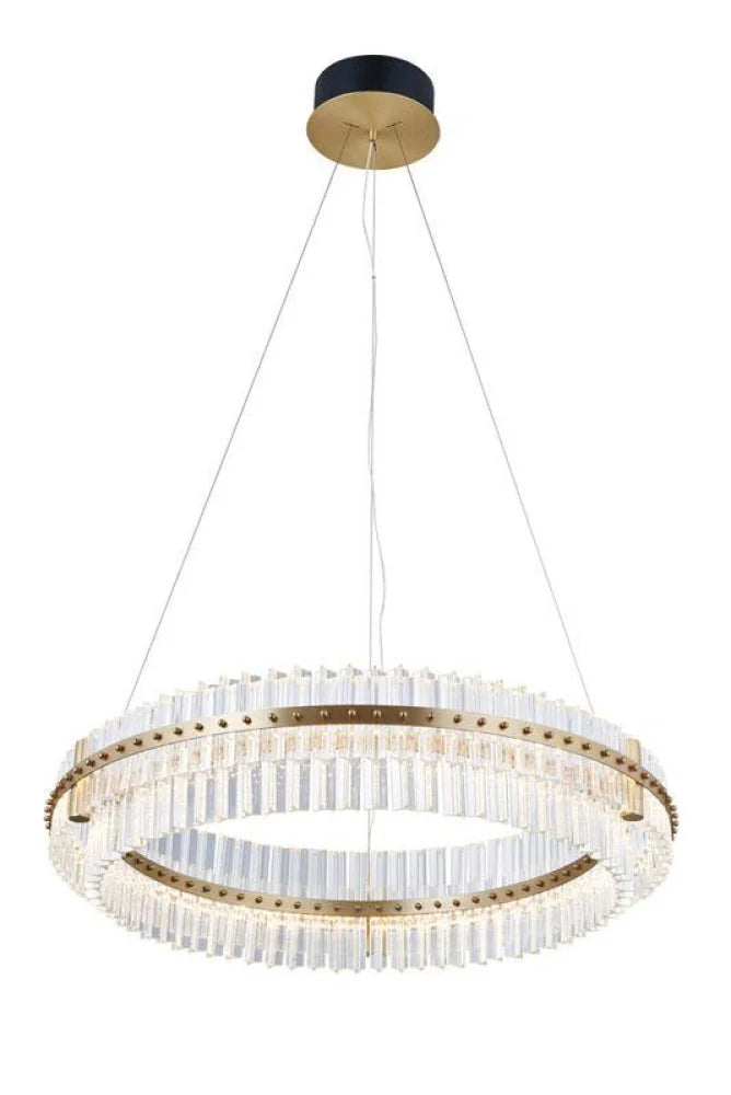 Aquinox 2-Tier Round Crystal Ring LED Chandelier - -1-Yiosilamp