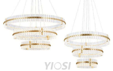 Aquinox 3-Tier Round Crystal Ring LED Chandelier - -1-Yiosilamp