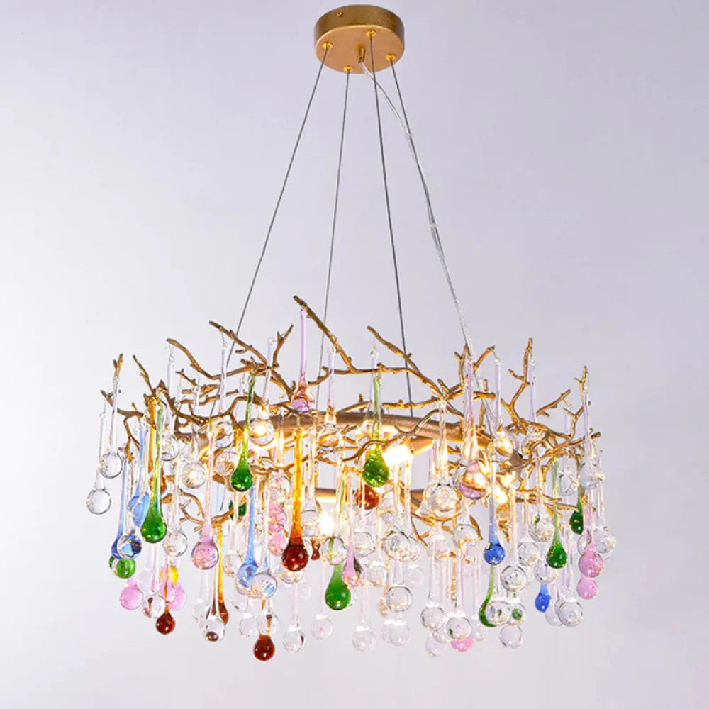 Vitia Colorful Crystal Raindrop Branch Chandelier 23.62’’ D