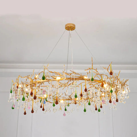 Vitia Colorful Crystal Raindrop Branch Chandelier 35.43’’ D