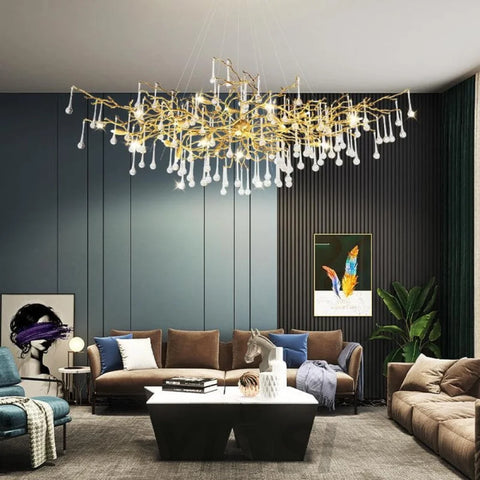 Luxury Oval Brass Branch Chandelier