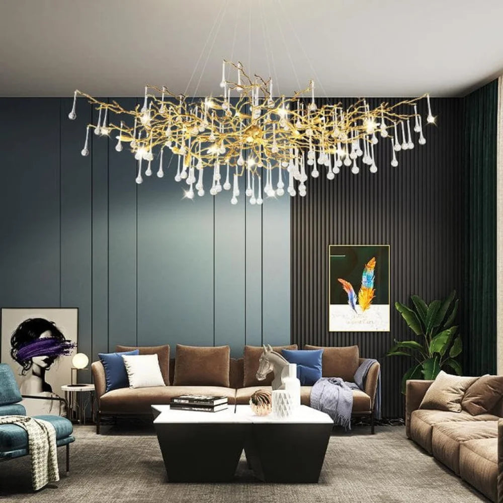 Luxury Oval Brass Branch Chandelier