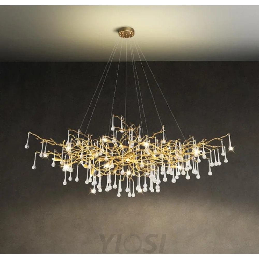 Luxury Oval Brass Branch Chandelier