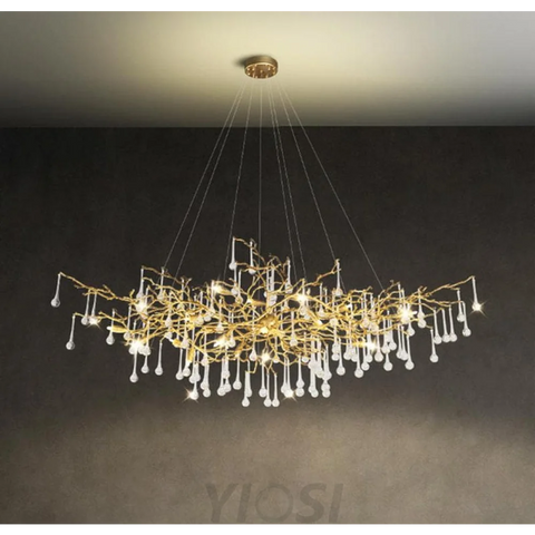 Luxury Oval Brass Branch Chandelier