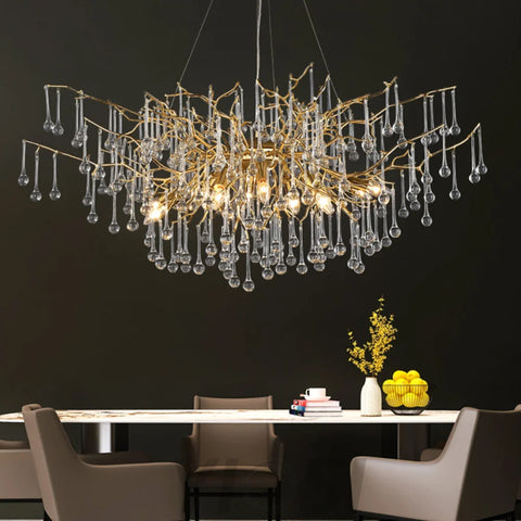 Modern Crystal Chandelier Round Branch Lighting