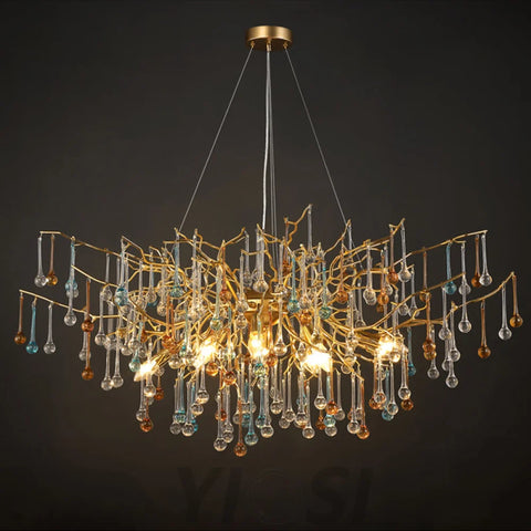 Modern Crystal Chandelier Round Branch Lighting