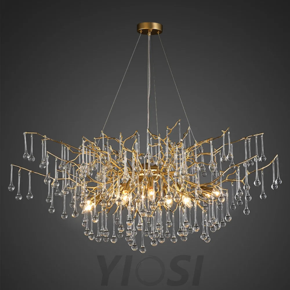 Modern Crystal Chandelier Round Branch Lighting