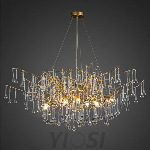 Modern Crystal Chandelier Round Branch Lighting