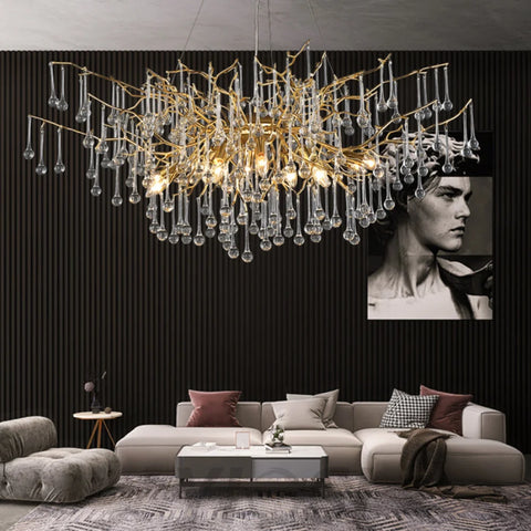 Modern Crystal Chandelier Round Branch Lighting