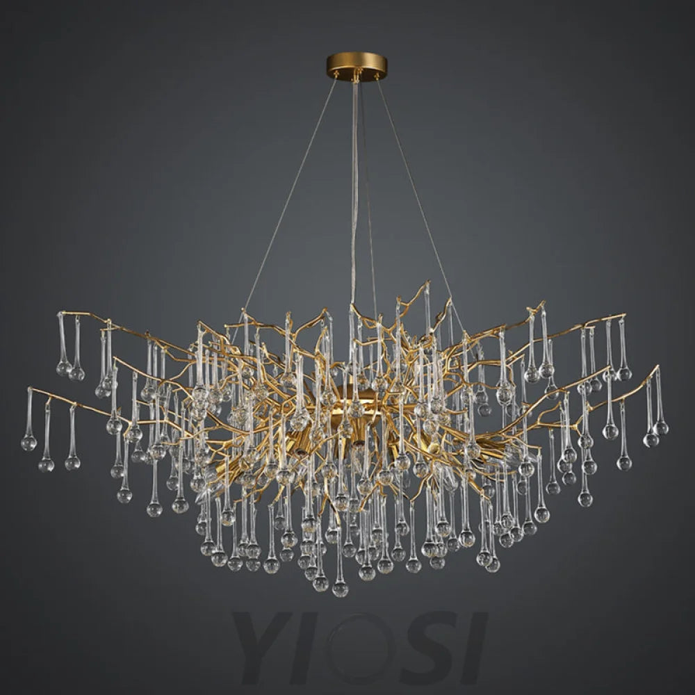 Modern Crystal Chandelier Round Branch Lighting