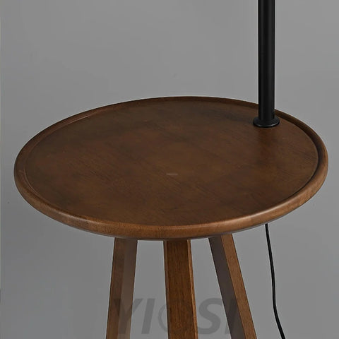 Arc Side Table Floor Lamp ∅ 16.5″ - Wood-1-Yiosilamp