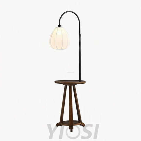 Arc Side Table Floor Lamp ∅ 16.5″ - Wood-1-Yiosilamp