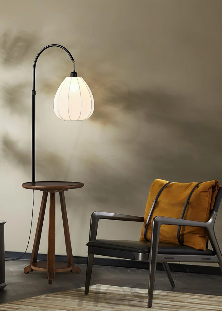 Arc Side Table Floor Lamp ∅ 16.5″ - Wood-1-Yiosilamp