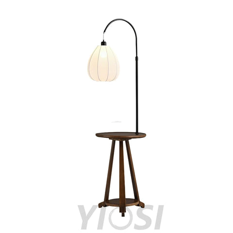 Arc Side Table Floor Lamp ∅ 16.5″ - Wood-1-Yiosilamp